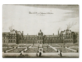 Gaspard MERIAN (1627-1686). Palais de la Reyne Catharine de Medicis dit les Tuilleries. c. 1655. 3 gravures originales sur bois sur les Tuileries à Paris merian, palais, catherine de medicis, tuileries, paris, gravure, tuilleries, zeller, topographie