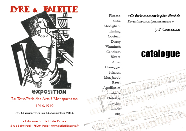 exposition, lyre et palette, montparnasse, catalogue, librairie, livres anciens, 2014