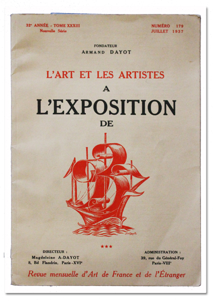 paris, exposition internationale, 1937, art et artistes, revue, photographie, yves brayer, arts et techniques, beaux arts