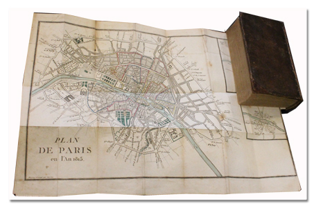 Prudhomme. Voyage descriptif et philosophique de l’ancien et du nouveau Paris. Miroir fidèle qui indique aux étrangers et même aux Parisiens ce qu’ils doivent connaître et éviter dans cette Capitale. Paris, chez l’auteur, 1814. Edition originale paris, guide, prudhomme, voyage, 1814, edition originale, plan, gravures, promenades