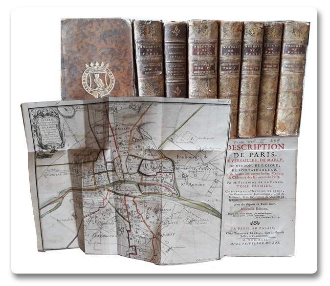 paris, histoire, piganiol de la force, description de paris, theodore legras, 1742, edition complete, gravures, versailles