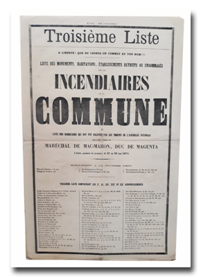 paris, commune, histoire de paris, incendies, liste des barricades, propagande, 1871, tracts, placards