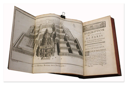 Germain Brice. Description de la Ville de Paris et de tout ce qu'elle contient de plus remarquable. Libraires associés, 1752, 4 tomes, reliure de l'époque paris, histoire, germain brice, histoire de paris, description de la ville de paris, gravures, libraires associes, 1752