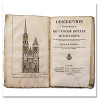 Gilbert, Description historique de l'église royale de Saint-Denys. Plancher, Eymery, Delaunay, 1815. Edition originale, histoire de la basilique Saint-Denis gilbert, description, histoire, eglise, saint-denys, saint-denis, basilique, paris, 1815, gravure, illustration