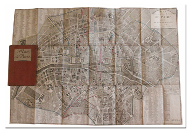 paris, plan, plan gravé, chez jean, 1804, an XIII, plan original, gravure, couleurs