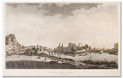 Damame de Martrais. Vue du Port Saint-Paul, Aumont, Basset, 1815 paris plan 1815 port st paul b