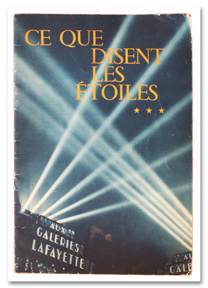 galeries lafayette, ce que disent les etoiles, georges lang, 1932, publicite, edition publicitaire, maximilien vox, illustre, paris, mode